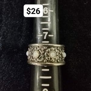 Silver Alloy Moonstone Ring